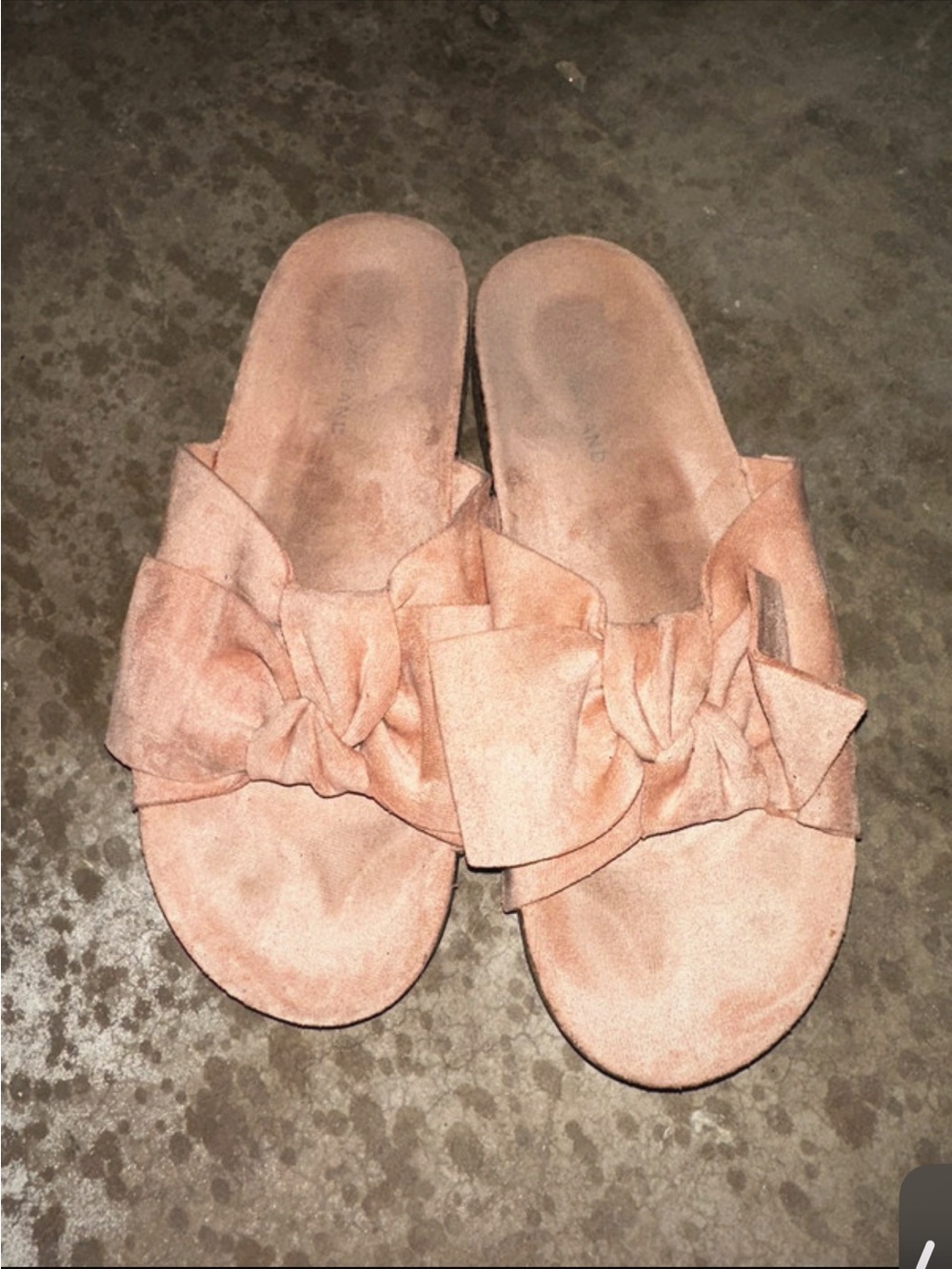 Shoe land Women's Pink Bow Slide Sandals size 10
